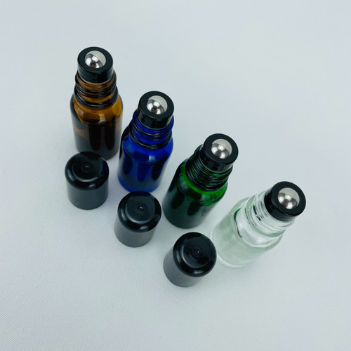 Frasco Roll On 10 Ml Vidrio Canica Acero Inoxidable 10pz