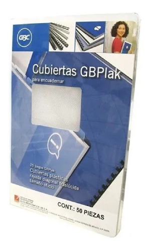 Cubiertas Gbc Rayadas Transp Oficio 1 Paq Con 50 Juegos C/u