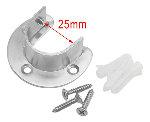 . 4x Socket De Varilla De Acero Inoxidable Brida Rob 25mm