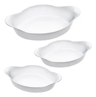 Marinex Conjunto De Assadeiras Oval Opaline 3 Pecas Branco