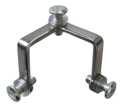 Conector Triple Metalico Brillante Para Vitrina X 4 Und.