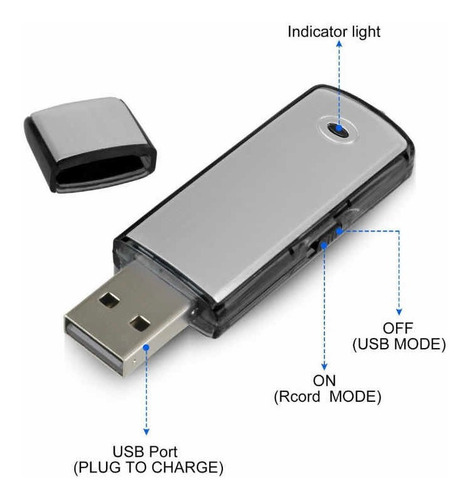 Imagen 2 de 4 de Usb Grabadora Espia Audio Voz 8gb
