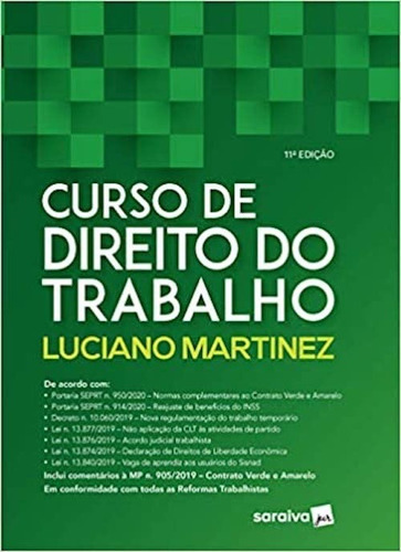 Curso De Direito Do Trabalho - 11a Edição - 2020