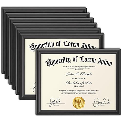Marcos Certificados De 8.5x11 (22x28 Cm) (negro, Paquet...