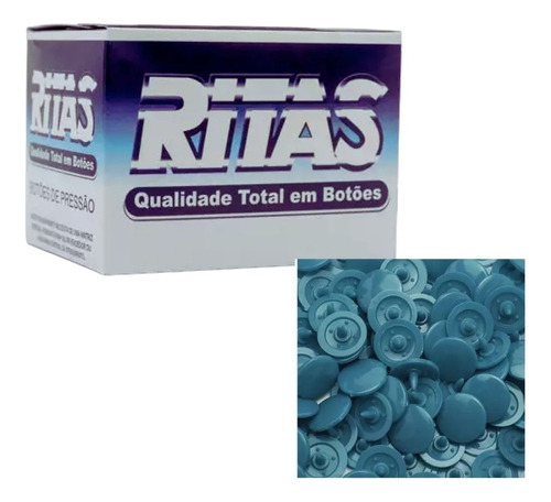 Botão De Pressão Tic Tac Ritas Nº10 Cx 200 Unidades Cor Cobalto