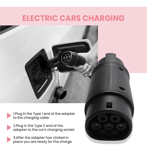 Adaptador Evse J1772 Para Vehículo Eléctrico De 1 A 2 Enchuf