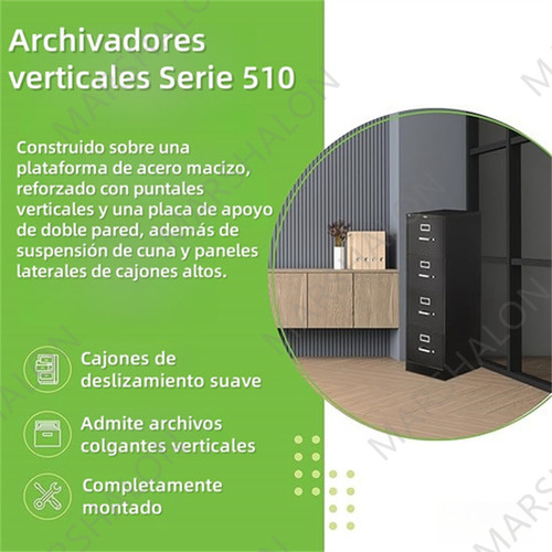 Archivero Vertical 4 Gavetas Oficio Color Negro