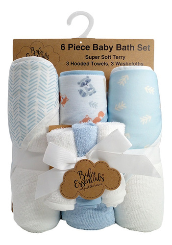 Set Toalla Para Bebes Pack X6 Color Azul bosque