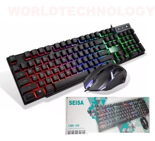 Combo Teclado Mouse  Retroiluminado Rgb Usb