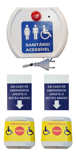 Alarme Banheiro Para Deficiente  Uc01 Sem Fio Com 02 Acionad