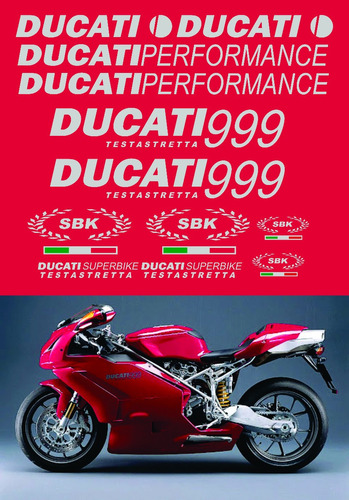 Kit Adesivo Emblema Compatível Ducati 999 Dct99903 Cor PADRÃO