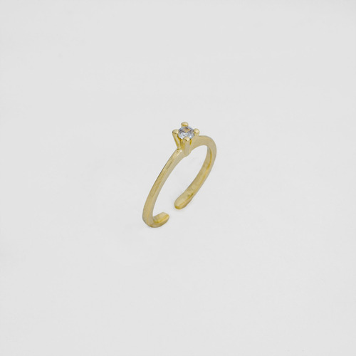 Anillo Promise Liso Cristal Oro Laminado 18k