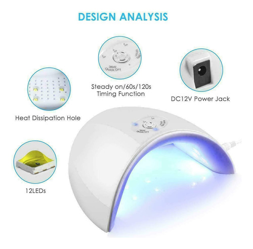 Secadores De Uñas De Gel Uv Led Secador De Uñas Lámpara 36 W