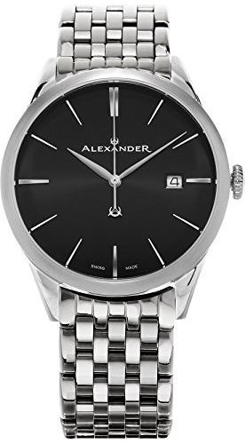 Alexander Heroic Sophisticate Hombres Esfera Negra Reloj Hec