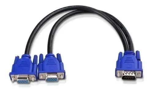 comprar Cabo Adaptador Splitter Duplicador Vga Y 1 Macho X 2 Femeas
