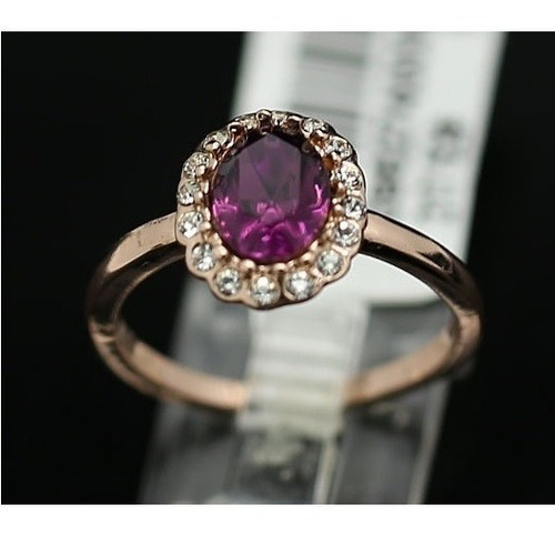 Imagen 2 de 5 de El Mas Hermoso Anillo Compromiso Baño Oro 18k Swarovski