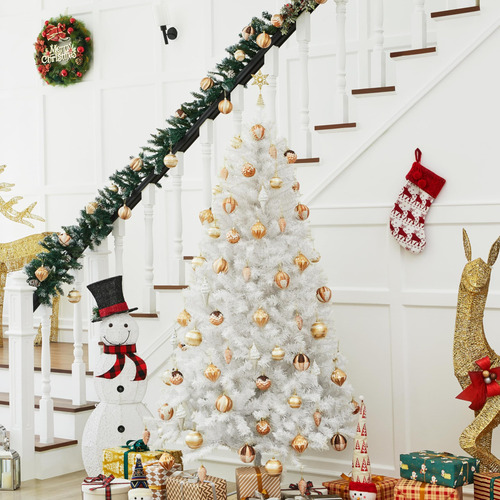 Árbol De Pino Artificial Blanco 180 Cm Para Decoración Navid