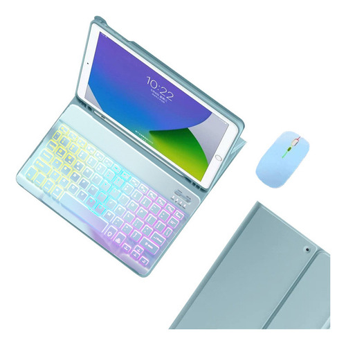 Kit Funda Teclado Iluminado Mouse Para Galaxy Tab A8 10.5