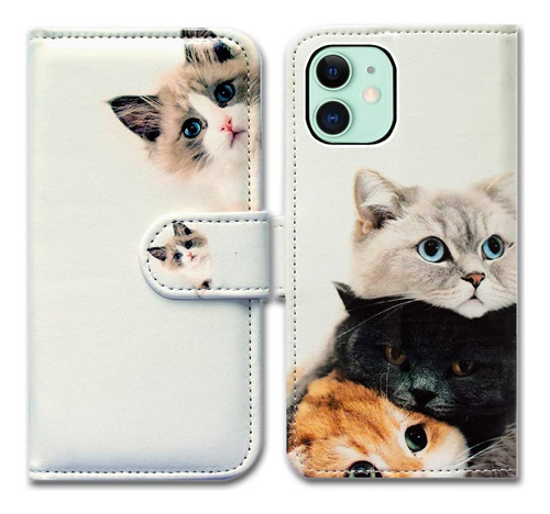 Funda Para iPhone 11 - Gatos Con Tarjetero