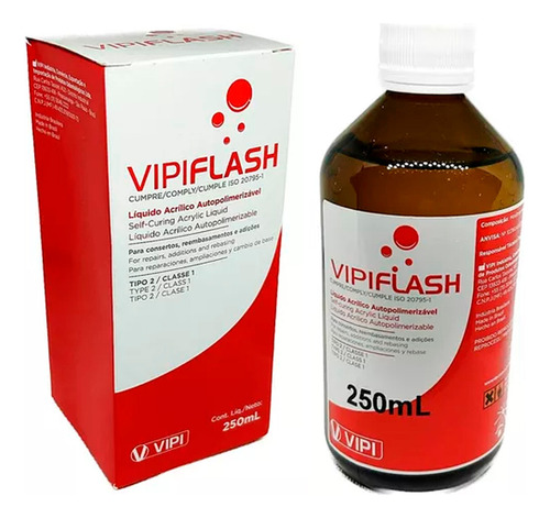 Resina Acrílica Autopolimerizável Vipi Flash 250ml- Rápida