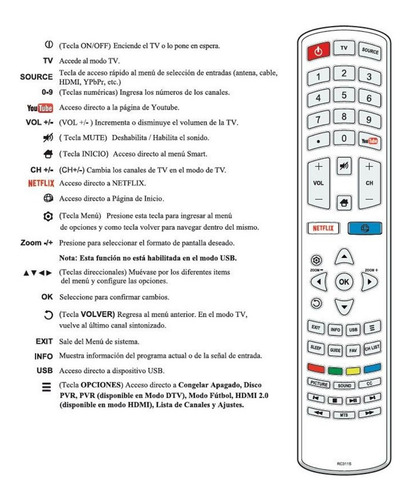 Imagen 3 de 6 de Control Remoto Rc311s Para Tv Daewoo Hitachi Tonomac Hyundai