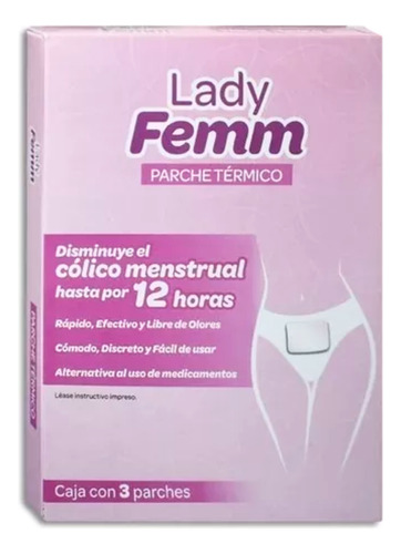 Parche Para Cólicos Térmico Lady Femm Caja Con 3 Parches