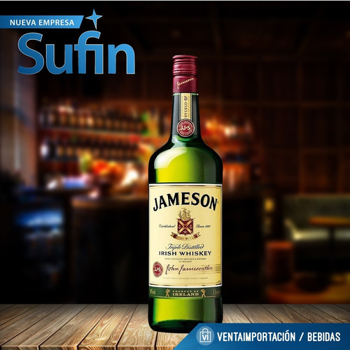 Imagen 2 de 2 de Whisky Jameson Irish Whiskey 1 Litro Triple Destilado -sufin