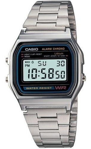 Reloj Casio Vintage Original Plata A158w-1 Acero Inoxidable