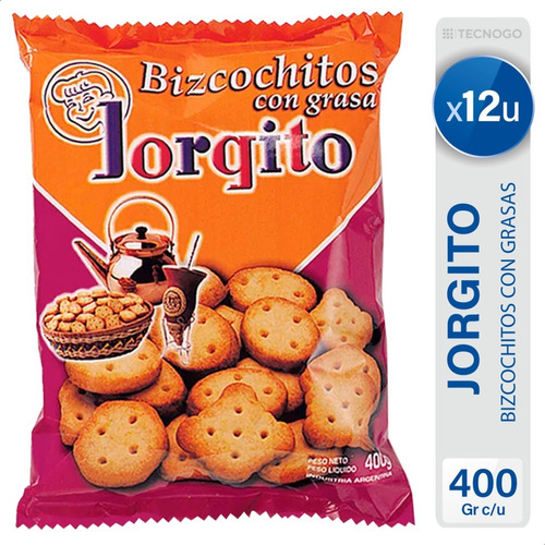 Bizcochitos Grasa Jorgito Bizcochos Salados - Pack X12