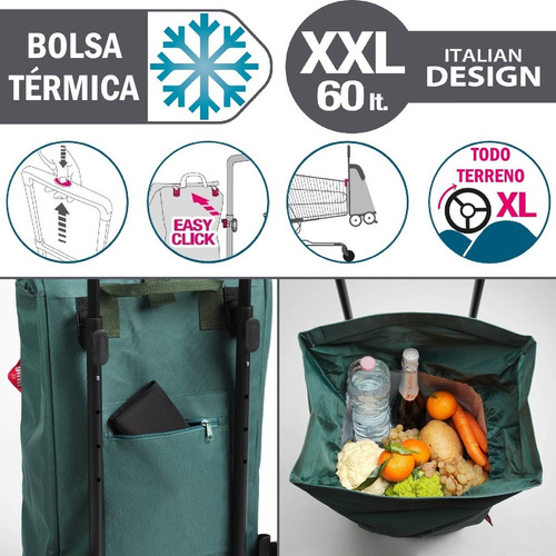 Imagen 5 de 10 de Carro De Compras Termico Plegable Supermercado Gimi Italia