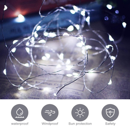 Guirnalda Luces 10m Usb Para Navidad Decoración Blanco Frío