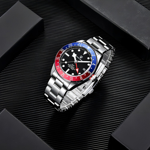 Relojes Mecánicos Pagani Design New Bb58 Para Hombre Nh35 Color De La Correa Plateado Color Del Bisel Plateado Color Del Fondo Azul