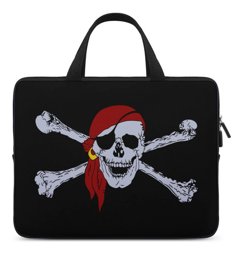 Roger Pirate Skull Laptop Bag Durable Computer Case