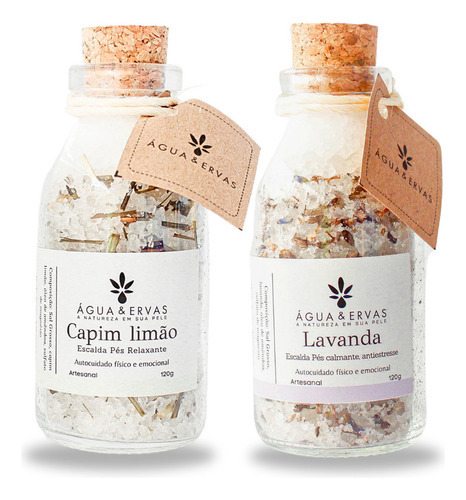 Escalda Pés Erva Natural Capim Limão-lavanda | Oleo Amendoas Fragrância Capim Limão Lavanda