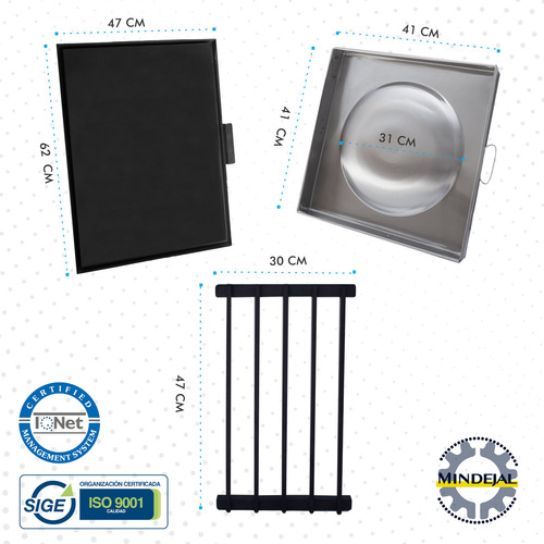 Charola Plancha para Tacos Comal Choricero y 2 Quemadores para el Hogar de Mindejal Color Acero Inoxidable