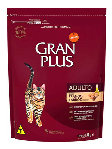 Ração Gran Plus Gatos Adultos Frango/arroz 3kg