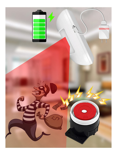 Detector De Alarma Con Sensor De Movimiento Pir Inalámbrico