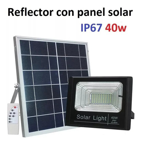 Reflector Solar Led 40w Con Panel Solar Y Control Remoto