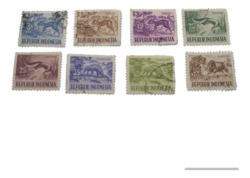 Timbres Postales República Indonesia Año 1956 Fauna Nativa