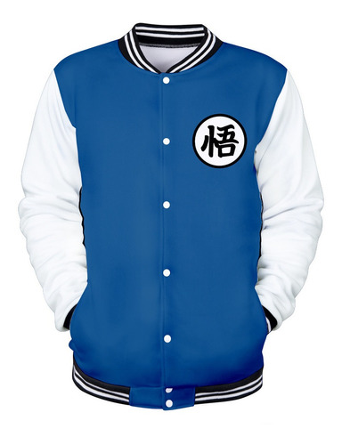 Dragon Ball Goku Varsity Chaqueta Otoño Casual Sudadera