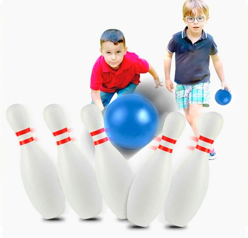 Juego Set De Bowling Para Niños 12 Pino + 2 Bolas