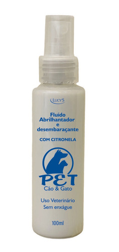 Spray Fluído Pet Desembaraçante E Abrilhantador Citronela