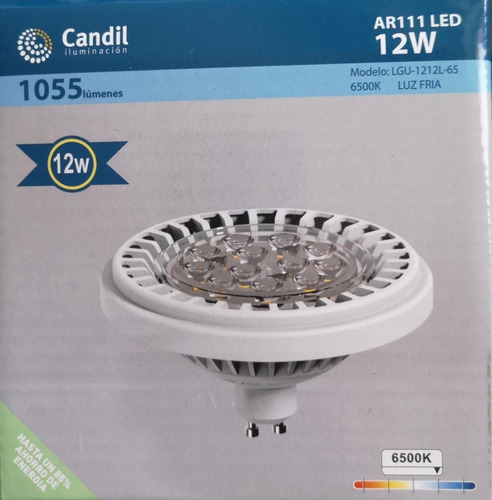 Foco led Candil LGU-1212L Ar111 color blanco frío 12W 220V 6500K 1055lm