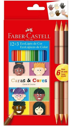 Colores Faber Castell Caras Y Colores 12+3 Ecolapices