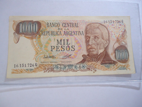 Billete De $ 1000.- Serie G  Ley 18188 1981 Bot 2453