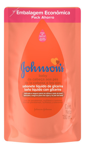 Sabonete líquido Johnson's Baby Glicerina Sabonete Líquido De Glicerina em líquido 180 ml