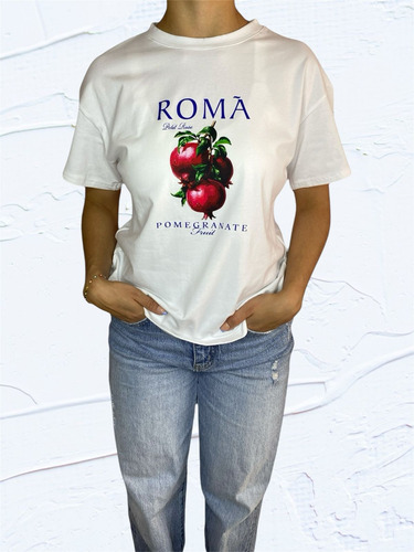Playera Estampada Granada Oversize Mujer Moda Casual Premium