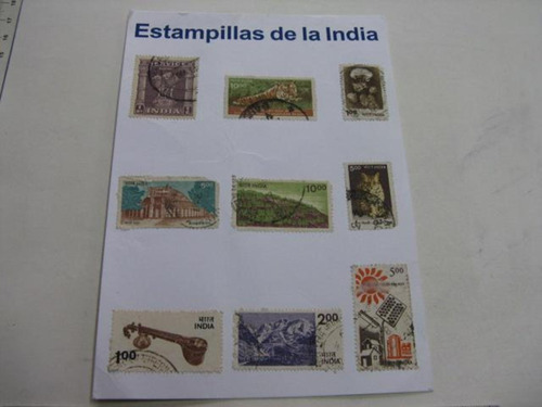 Makuka: Vieja 9 Estampillas India Color L6 Mnn