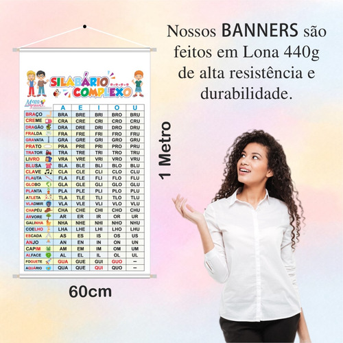 Painel Banner Alfabetização Silabas Complexas Silabário