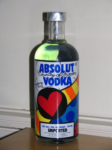 Vodka Absolut Romero Britto Cheia Lacrada Rara Bian Miami
